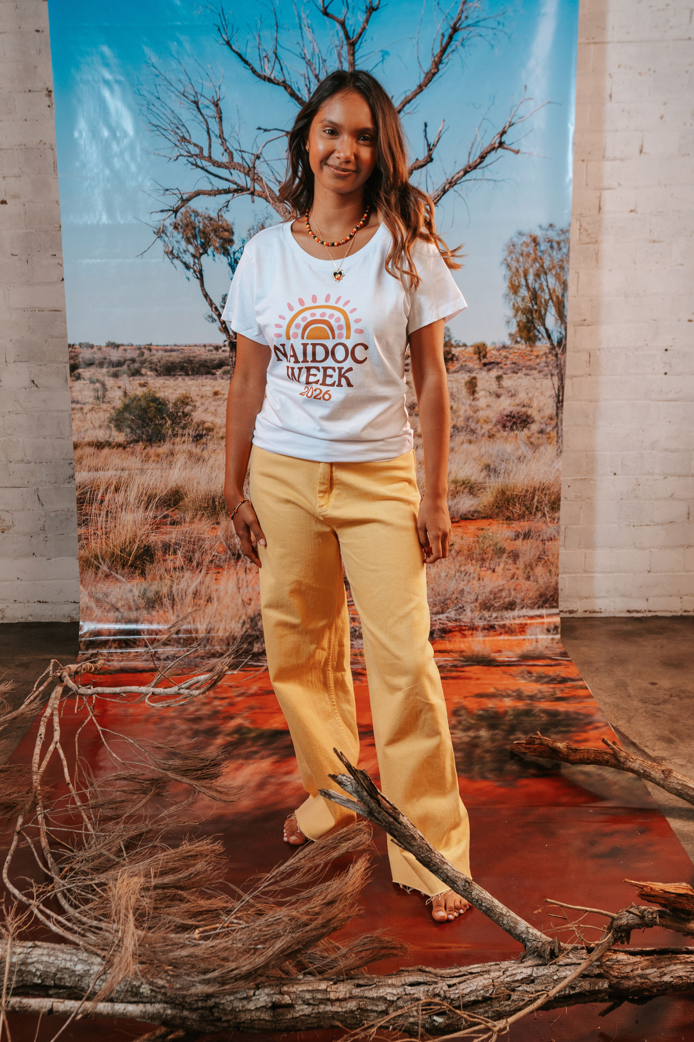 Core NAIDOC Week 2026 Pink and White Cotton Everyday T-Shirt