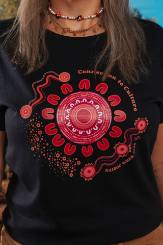 Resilience Lives On NAIDOC Week 2026 Black Cotton Everyday T-Shirt