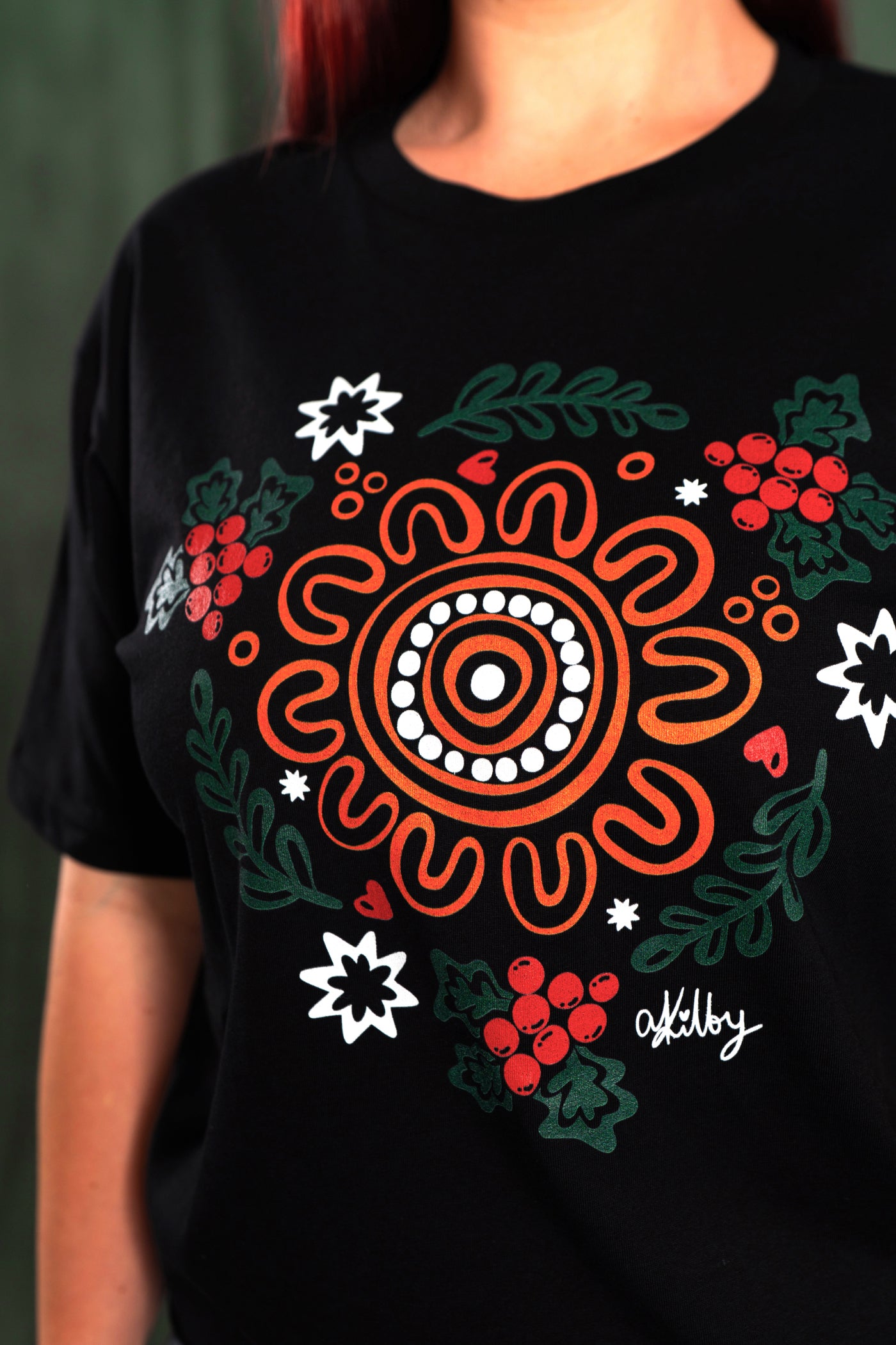 Harmony Black Cotton Crew Neck T-Shirt