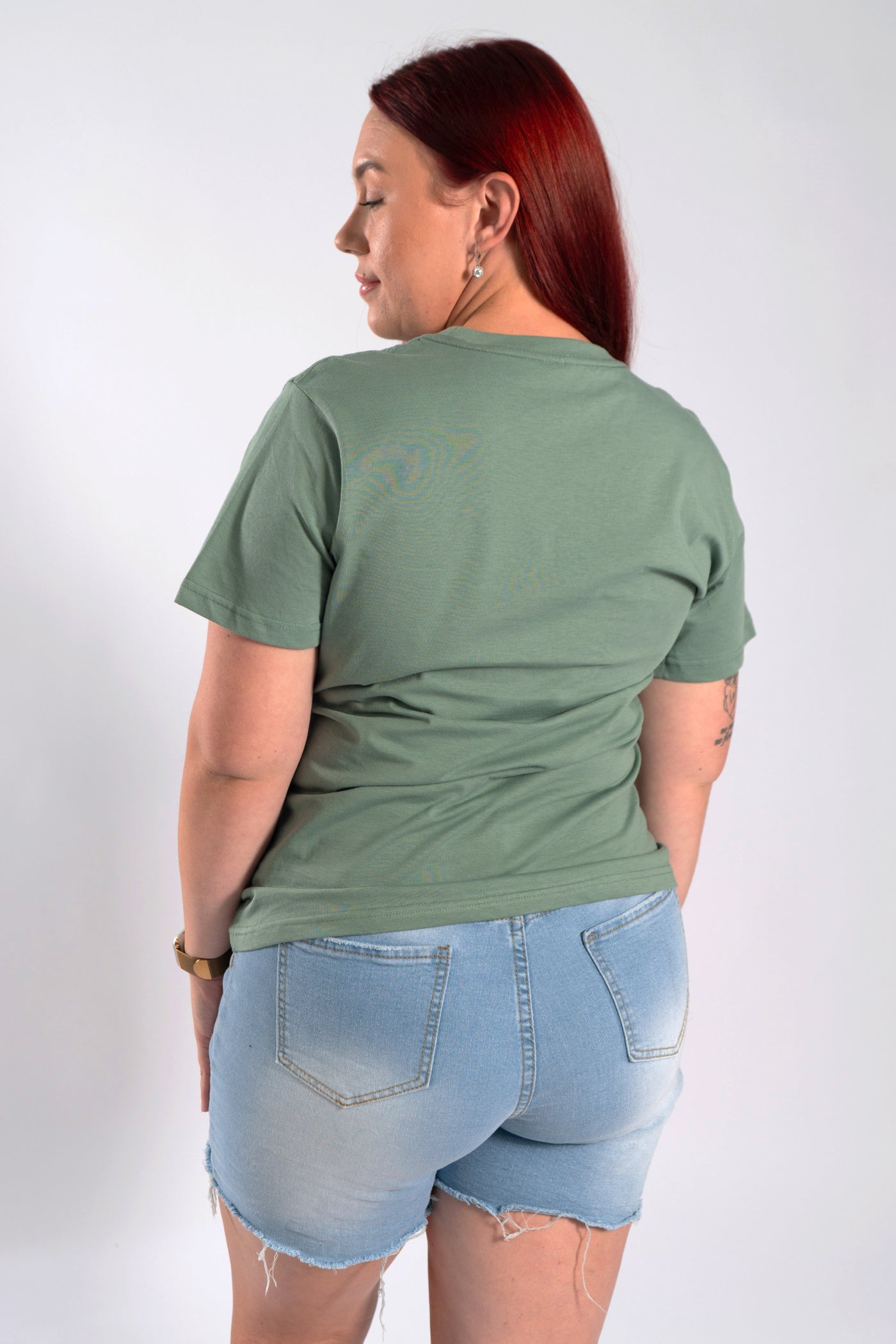 Harmony Sage Cotton Crew Neck T-Shirt