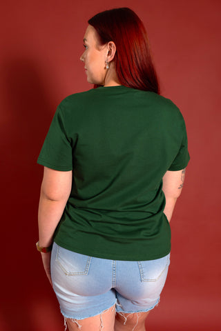 Harmony Forest Green Cotton Crew Neck T-Shirt