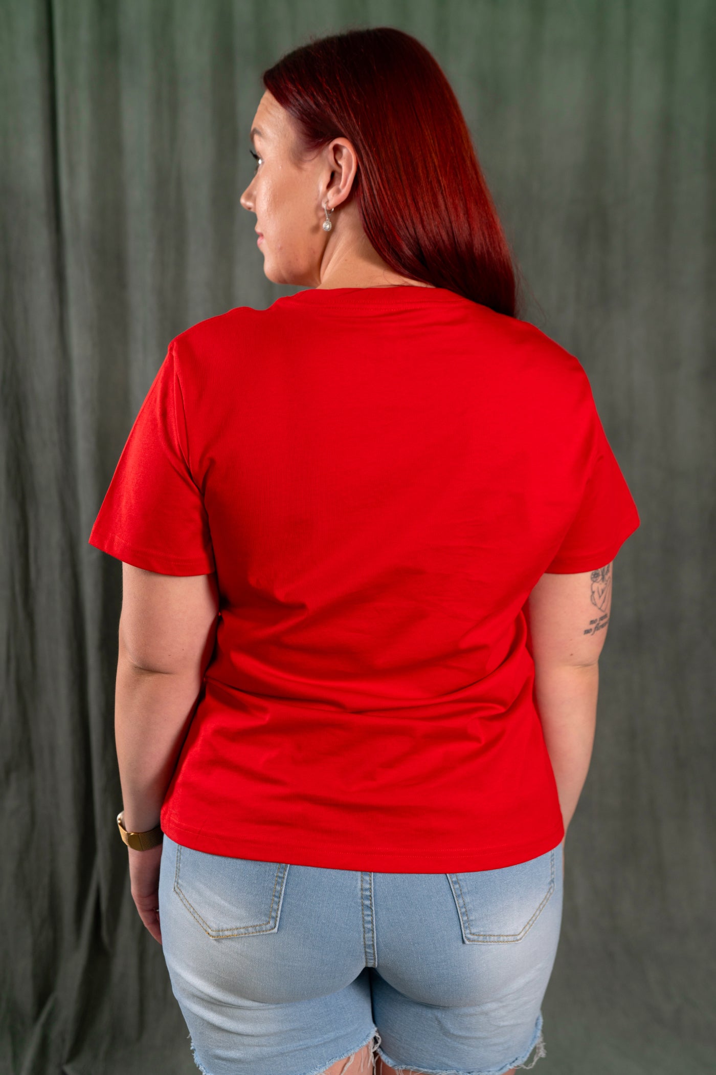 Harmony Red Cotton Crew Neck T-Shirt