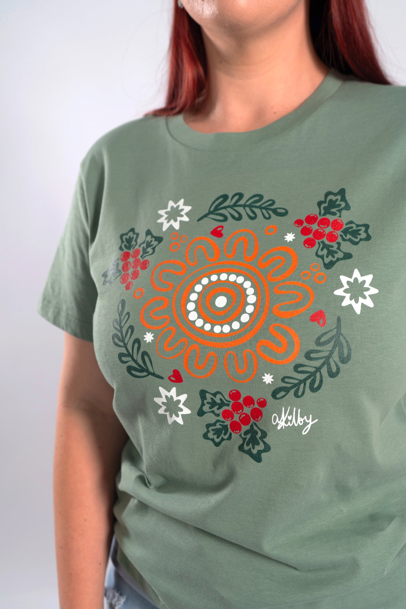 Harmony Sage Cotton Crew Neck T-Shirt