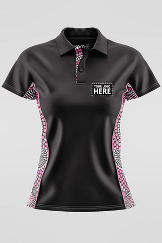 Pink Colours Black Bamboo (Simpson) Polo Shirt