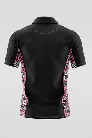 Pink Colours Black Bamboo (Simpson) Polo Shirt