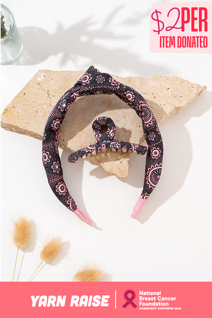 Boobie Sista (No.2) Knot Headband & Wrapped Butterfly Claw Clip - Ready Stock