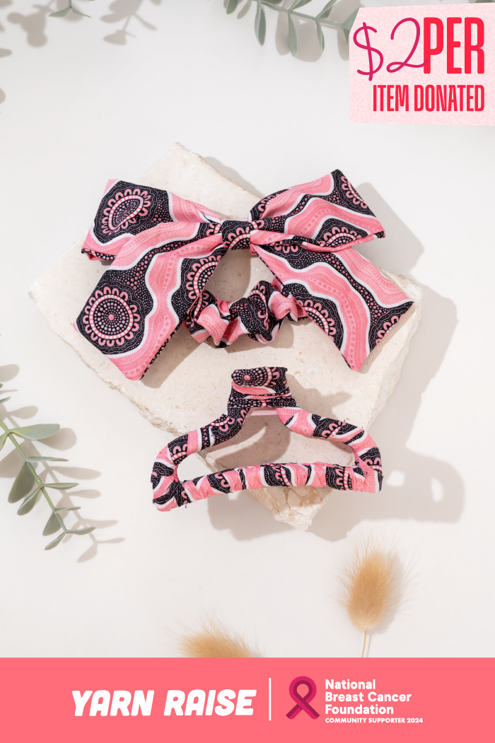 Boobie Sista Bow Scrunchie & Curved Claw Clip - Ready Stock