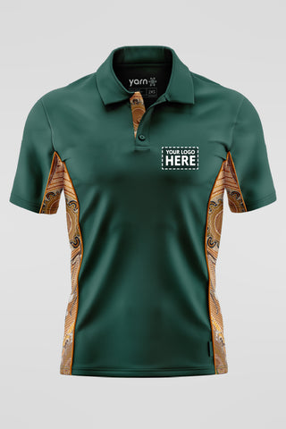 Campfire NAIDOC 2024 Forest Green Bamboo (Simpson) Polo Shirt