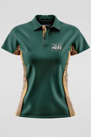 Campfire NAIDOC 2024 Forest Green Bamboo (Simpson) Polo Shirt