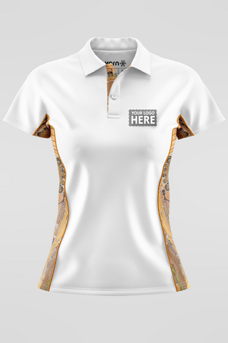 Campfire NAIDOC 2024 White Bamboo (Simpson) Polo Shirt