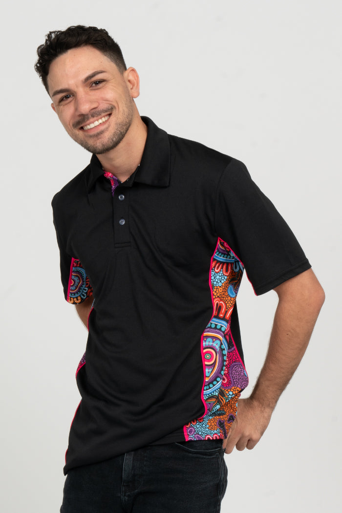 Celebration UPF50+ Black Bamboo (Simpson) Polo Shirt