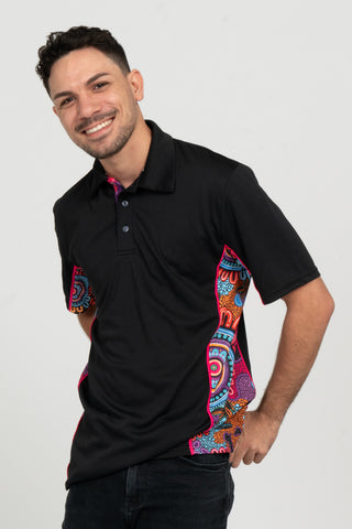 Celebration UPF50+ Black Bamboo (Simpson) Unisex Polo Shirt