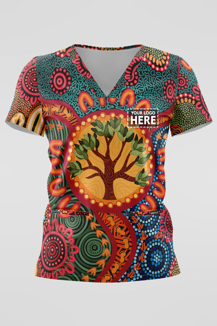 Wurung (Branches) NAIDOC 2025 Women’s Three Pocket Scrub Top