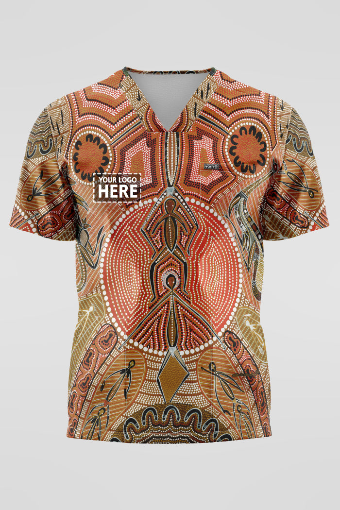 Leaving Footprints NAIDOC 2025 Unisex Three Pocket Scrub Top