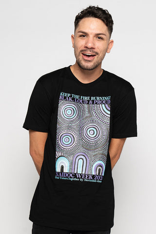 (Bulk Order) Our Future, Together NAIDOC 2024 Black Cotton Crew Neck Unisex T-Shirt