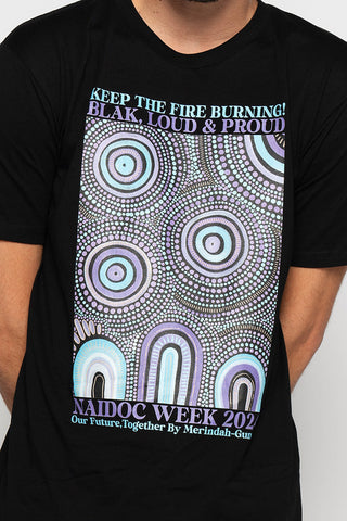 (Bulk Order) Our Future, Together NAIDOC 2024 Black Cotton Crew Neck Unisex T-Shirt