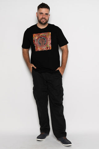 (Bulk Order) Bitja Mulana (Fire Spirit) NAIDOC 2024 Black Cotton Crew Neck Unisex T-Shirt