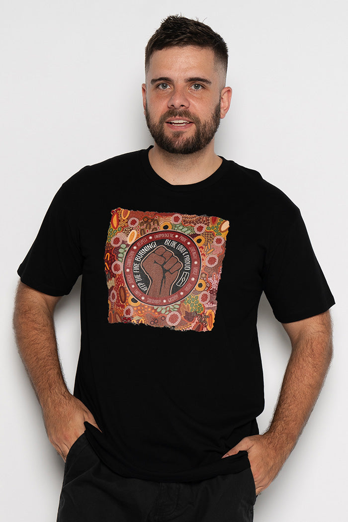 (Bulk Order) Bitja Mulana (Fire Spirit) NAIDOC 2024 Black Cotton Crew Neck Unisex T-Shirt