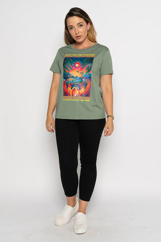 (Bulk Order) Fire Spirit People NAIDOC 2024 Sage Cotton Crew Neck Women’s T-Shirt