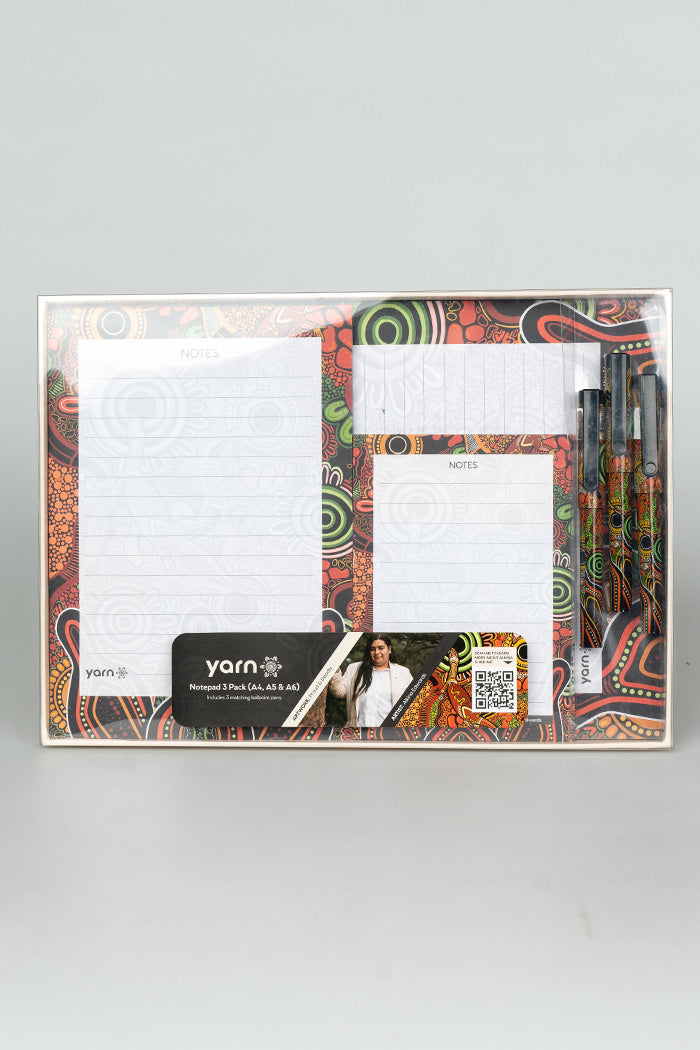 (Bulk Order) Proud & Deadly NAIDOC 2024 Notepad 3 Pack (A4, A5 & A6) with 3 Pack of Pens