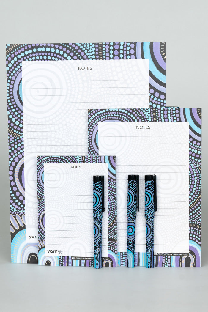 (Bulk Order) Our Future, Together NAIDOC 2024 Notepad 3 Pack (A4, A5 & A6) with 3 Pack of Pens