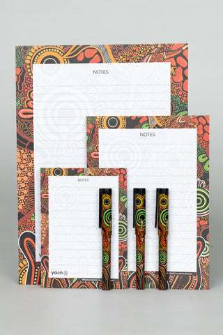 (Bulk Order) Proud & Deadly NAIDOC 2024 Notepad 3 Pack (A4, A5 & A6) with 3 Pack of Pens