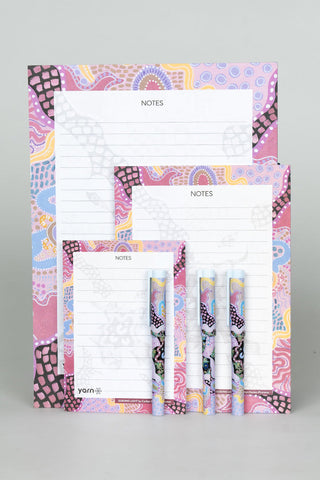 (Bulk Order) Guiding Light NAIDOC 2024 Notepad 3 Pack (A4, A5 & A6) with 3 Pack of Pens