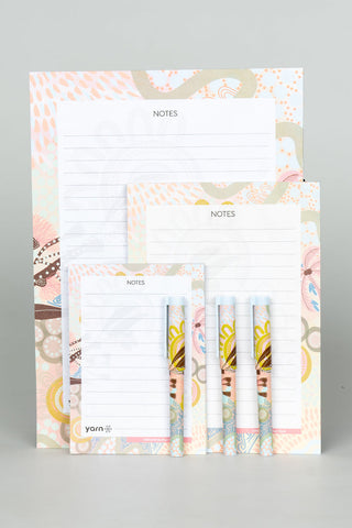 (Bulk Order) Kindling NAIDOC 2024 Notepad 3 Pack (A4, A5 & A6) with 3 Pack of Pens