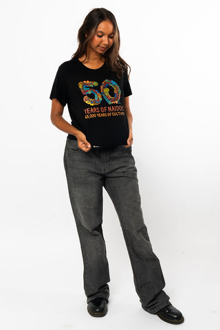50 Years Of NAIDOC 2025 Black Cotton Crew Neck T-Shirt