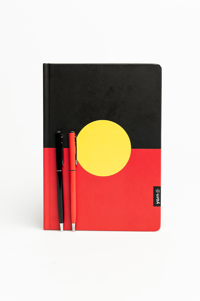 (Bulk Order) "Raise The Flag" Aboriginal Flag A5 Textured Notebook with Pens