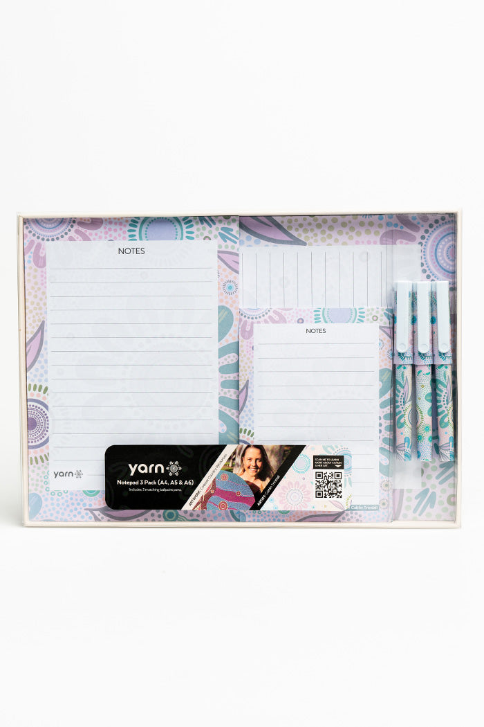 (Bulk Order) Coastal Country Resources Notepad 3 Pack (A4, A5 & A6) with 3 Pack of Pens