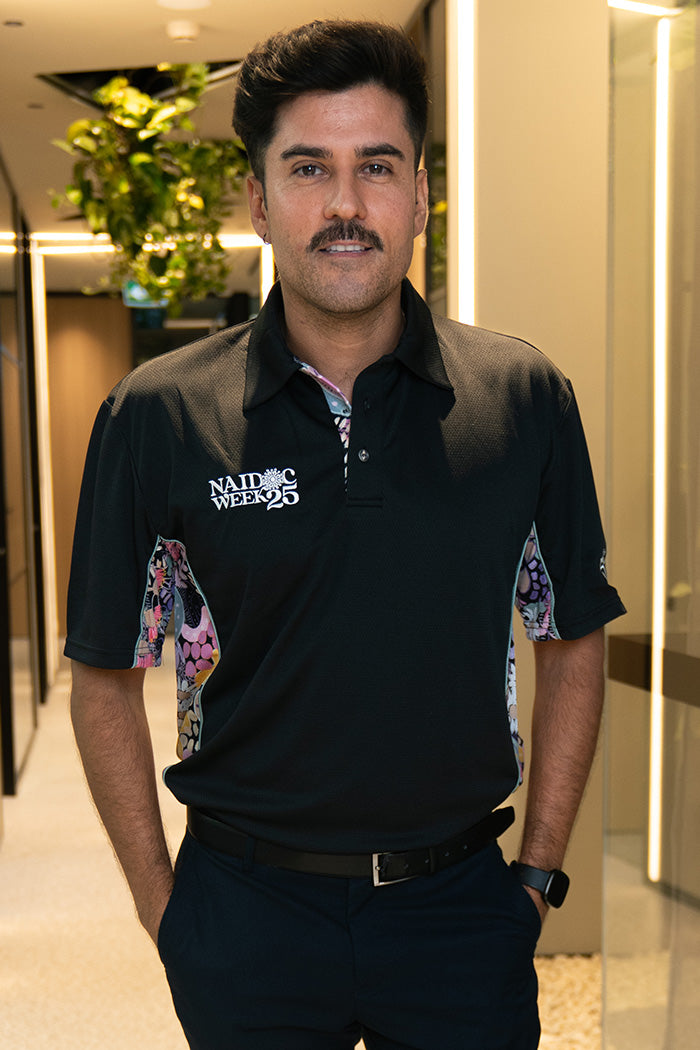 (Bulk Order) Legacy NAIDOC 2025 Black Bamboo (Simpson) Unisex Polo Shirt