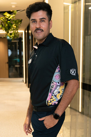 (Bulk Order) Legacy NAIDOC 2025 Black Bamboo (Simpson) Unisex Polo Shirt