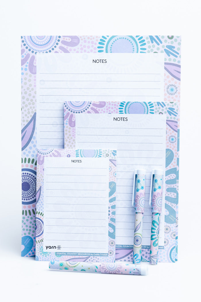 (Bulk Order) Coastal Country Resources Notepad 3 Pack (A4, A5 & A6) with 3 Pack of Pens