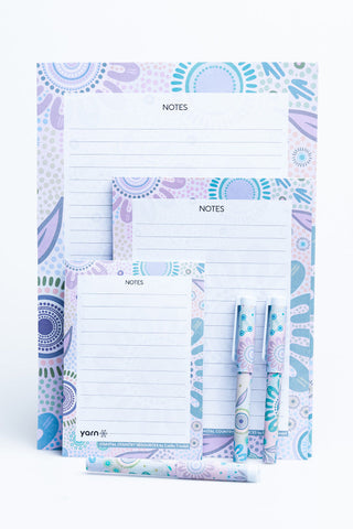 (Bulk Order) Coastal Country Resources Notepad 3 Pack (A4, A5 & A6) with 3 Pack of Pens