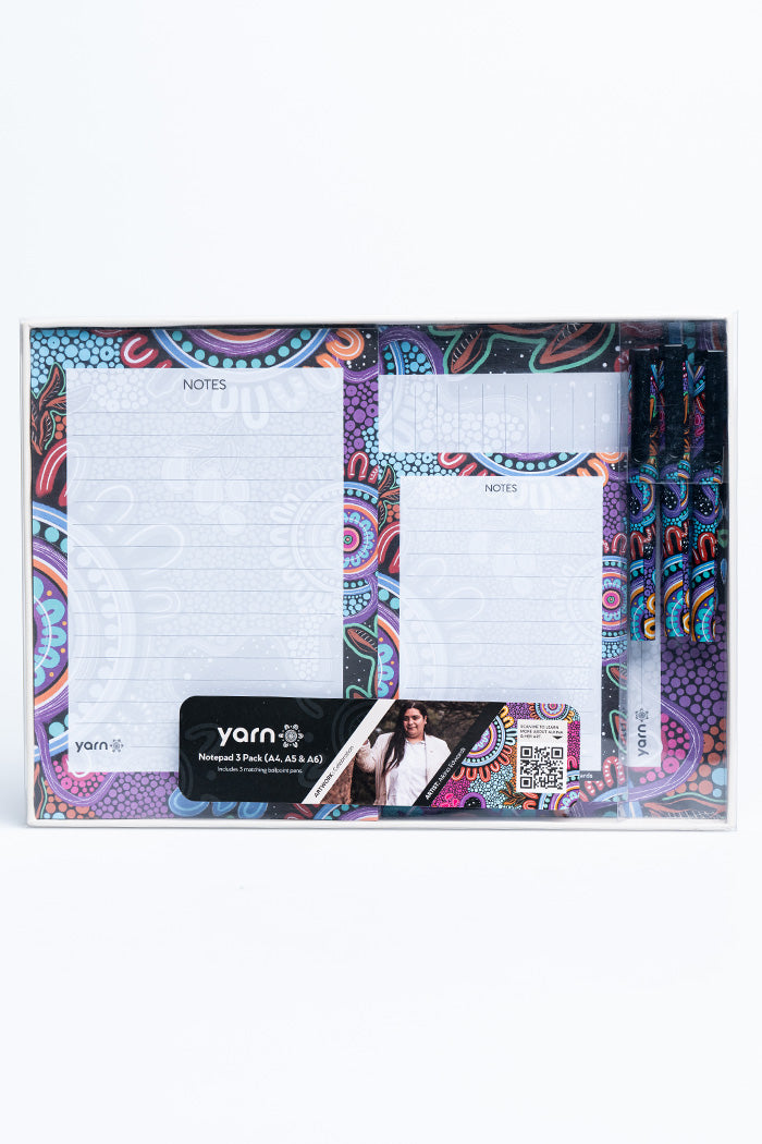 (Bulk Order) Celebration Notepad 3 Pack (A4, A5 & A6) with 3 Pack of Pens