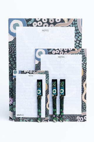 (Bulk Order) By The Waterhole Notepad 3 Pack (A4, A5 & A6) with 3 Pack of Pens