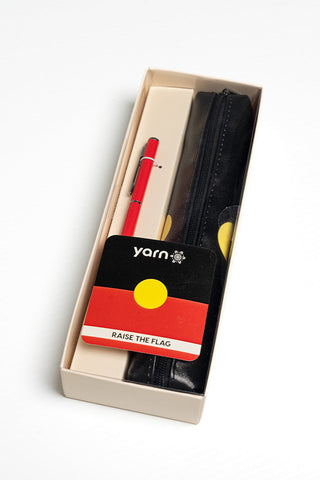 (Bulk Order) "Raise The Flag" Aboriginal Flag Small Rectangular Pencil Case with Pen