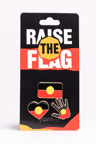 (Bulk Order) "Raise The Flag" Aboriginal Flag Lapel Pin (3 Pack)