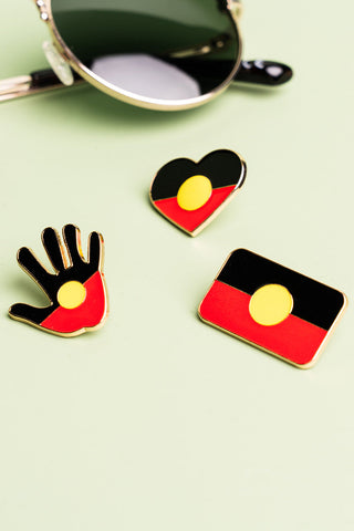 (Bulk Order) "Raise The Flag" Aboriginal Flag Lapel Pin (3 Pack)