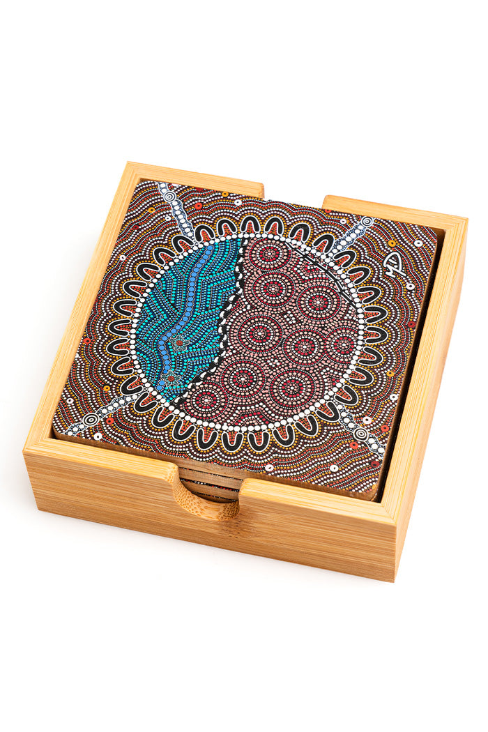 Heal Our Nura Bamboo Coaster Set (4 Pack)