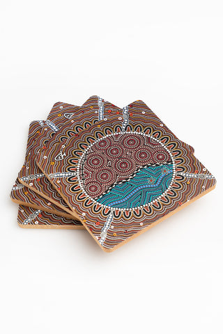 Heal Our Nura Bamboo Coaster Set (4 Pack)