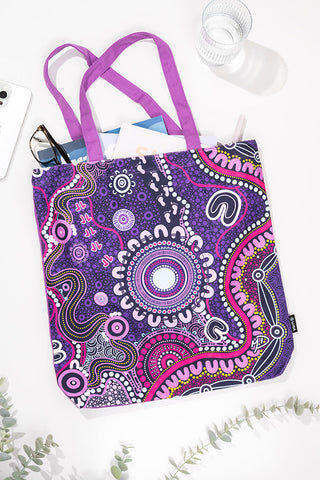 Muru To Our Biriwal (Pathway To Our Future) Premium Canvas Full Print Tote Bag - Ready Stock