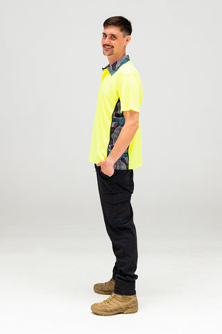 Family High Vis Fluoro Yellow Unisex Polo Shirt