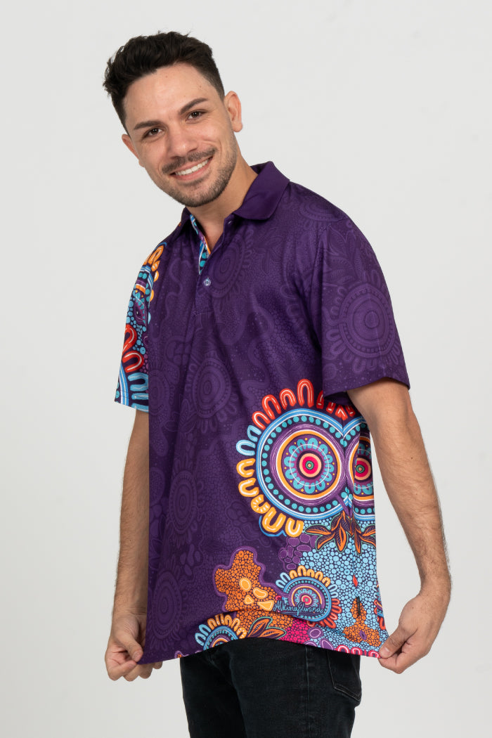 Celebration UPF50+ Purple Bamboo Essence Polo Shirt