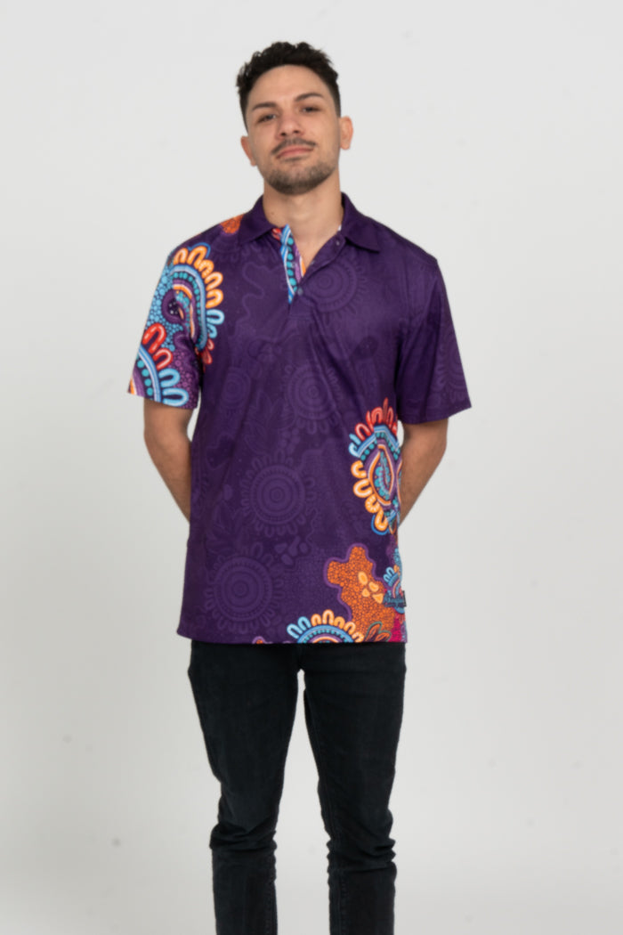 Celebration UPF50+ Purple Bamboo Essence Polo Shirt