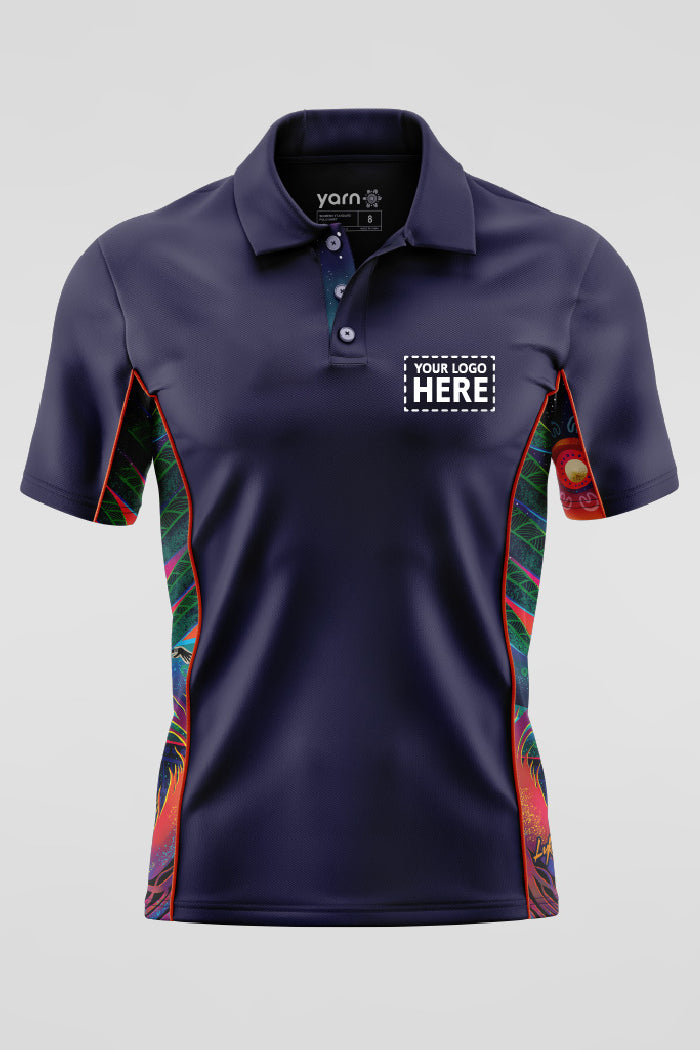 Fire Spirit People Navy Bamboo (Simpson) Polo Shirt