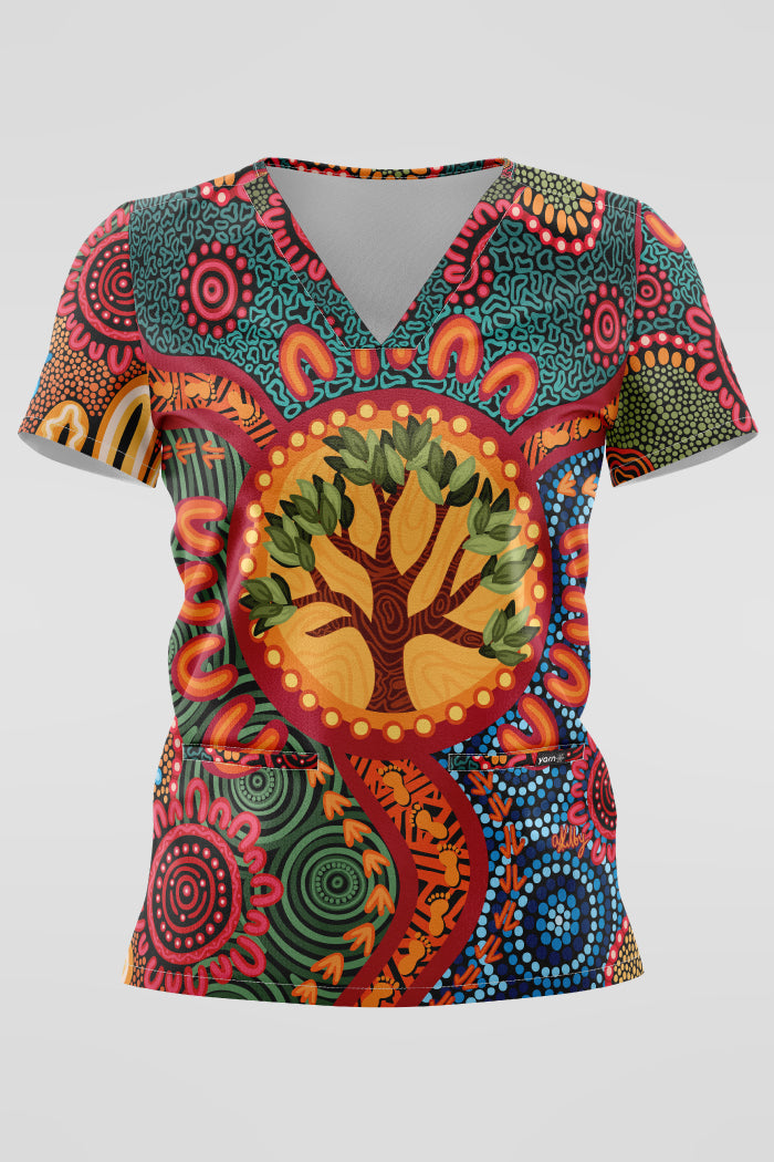 Wurung (Branches) NAIDOC 2025 Women’s Three Pocket Scrub Top