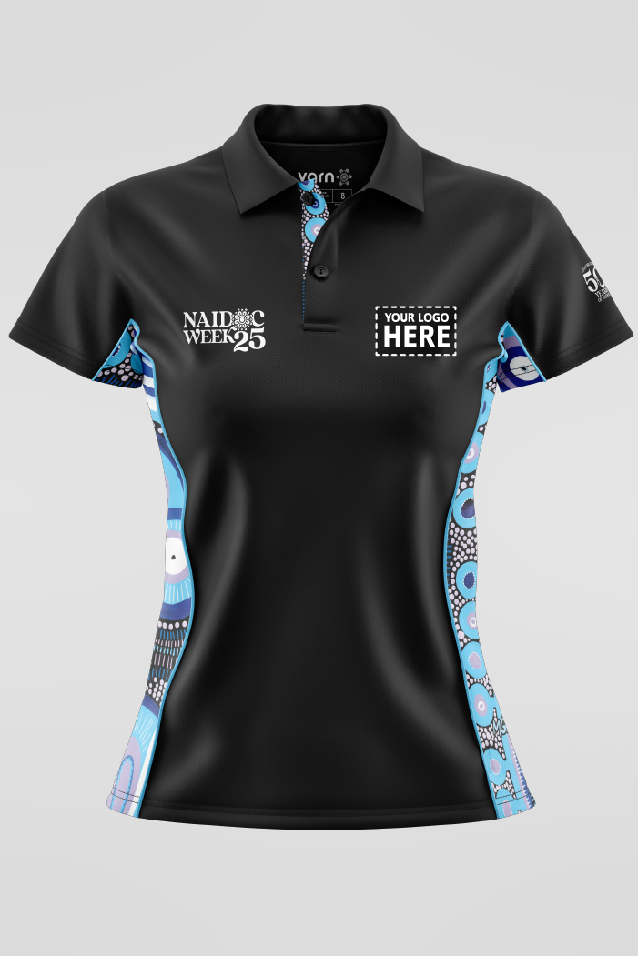 (EXPRESS) Future Dreaming NAIDOC 2025 Black Bamboo (Simpson) Polo Shirt