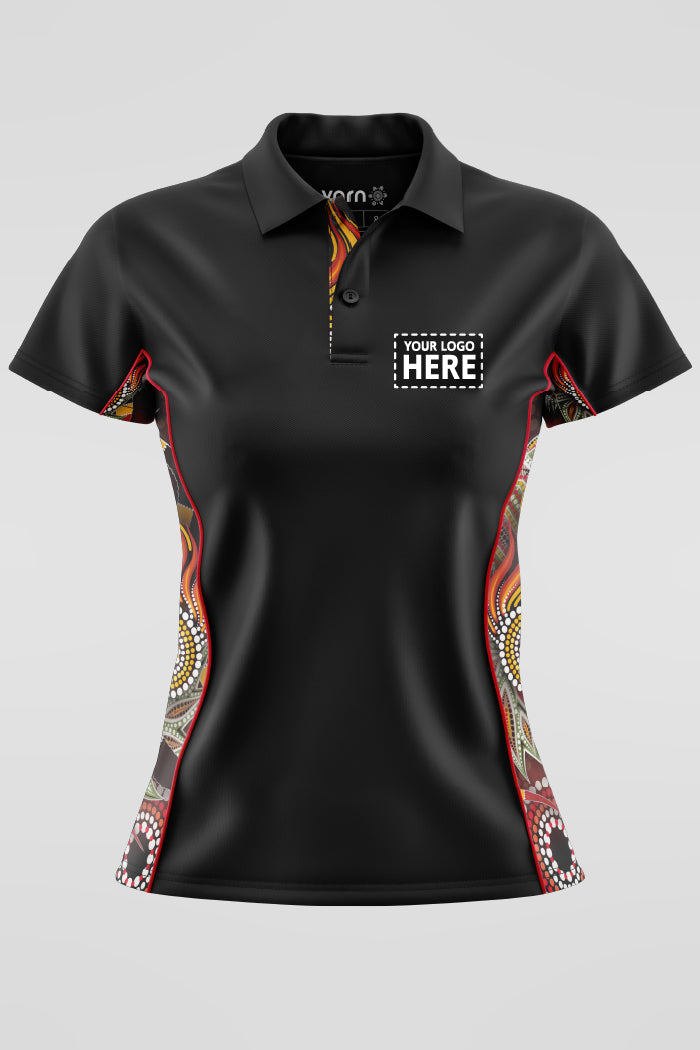 Generational Flames Black Bamboo (Simpson) Polo Shirt